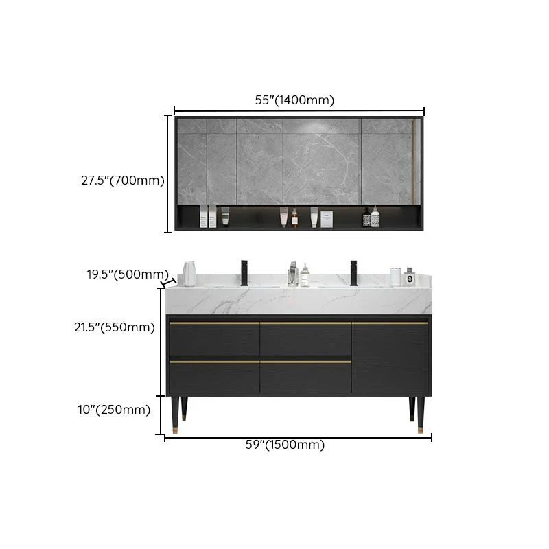 Faucet Included Freestanding Sink Vanity Mirror Doors Drawers Bathroom 31l