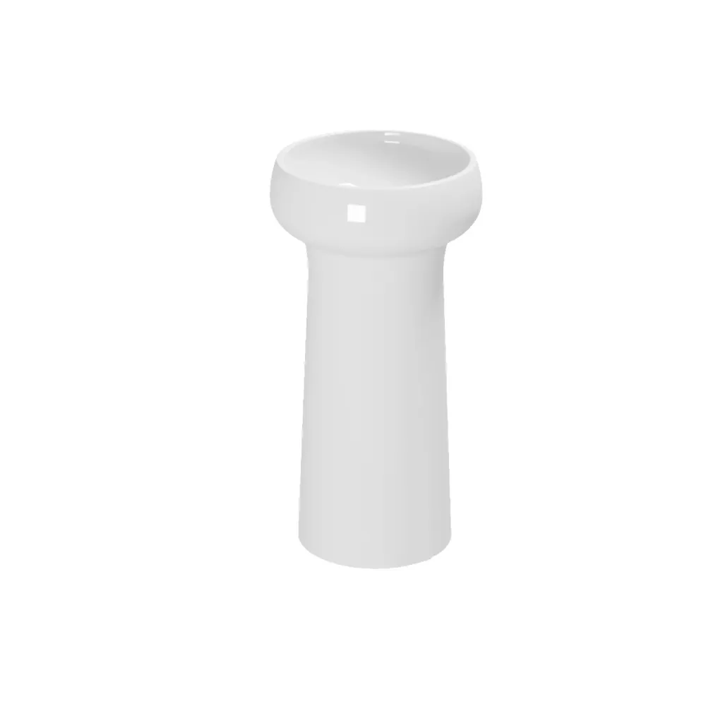 Freestanding sink Azzurra Graal Diam.40.5xH85 cm wall drain - Glanzend white