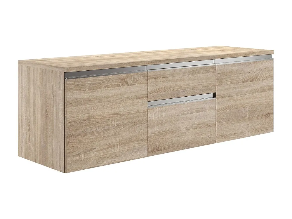 Hangmeubel onder wastafel, eiken, L150 x H46 x D50 cm, JIMENA II
