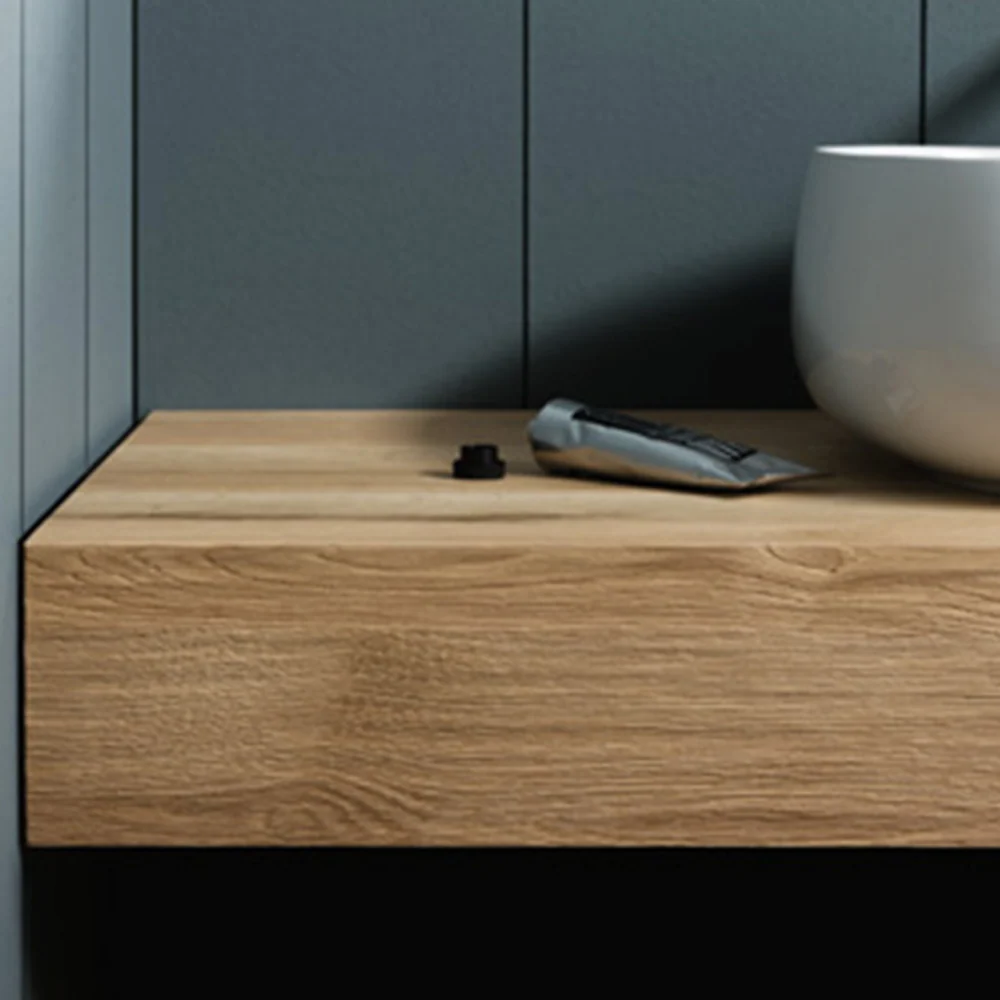 Hout shelf countertop sinks 190 cm Antique Raw Oak Finish