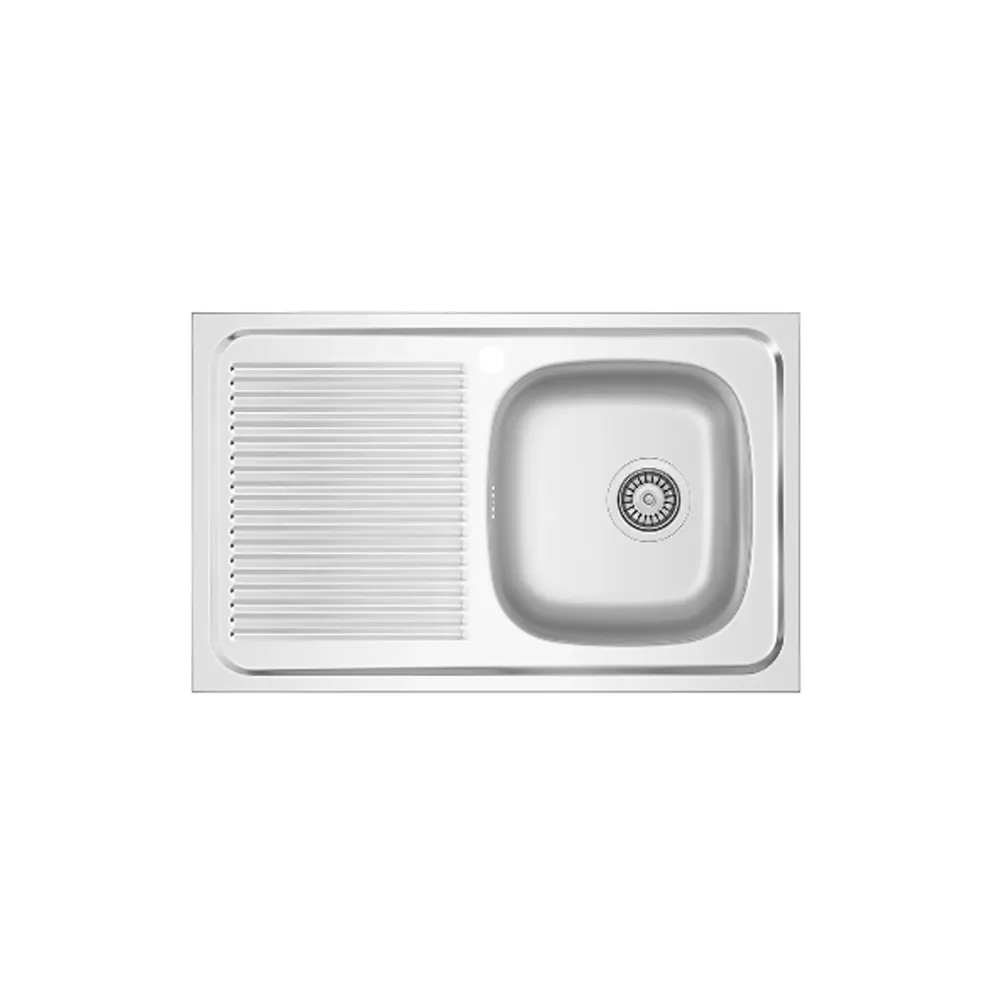 Kitchen sink stainless RVS model LA02 left drainer 80x50 cm
