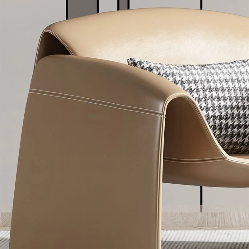 Mid-Century Modern Sled Arm Chair Faux Leren Accent Armchair Bedroom Green