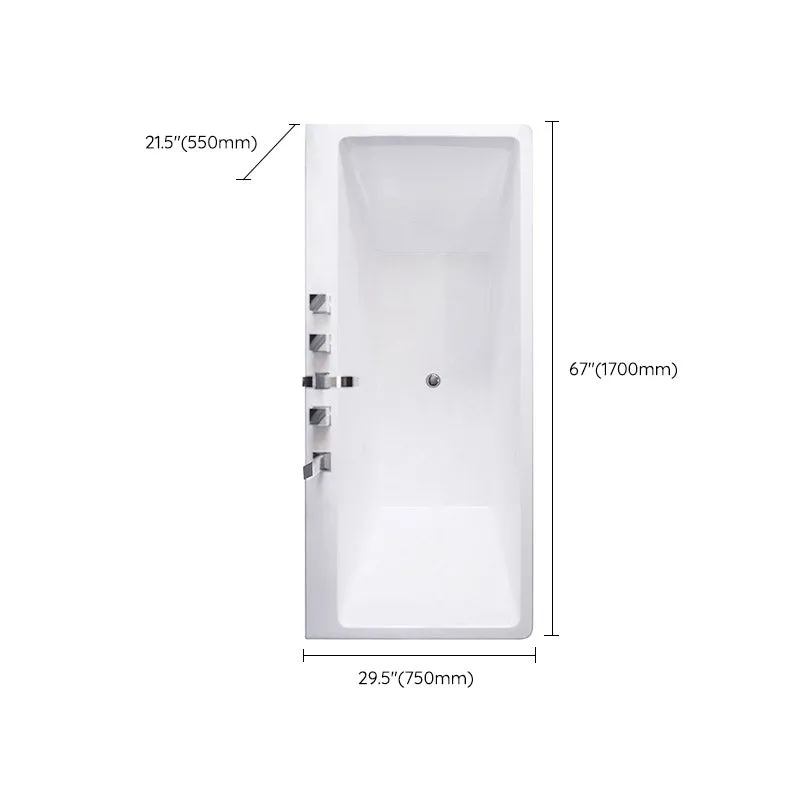 Modern Ivoor Acrylic Embedded Bathtub Drain Bath Tub and Massage Device 51l