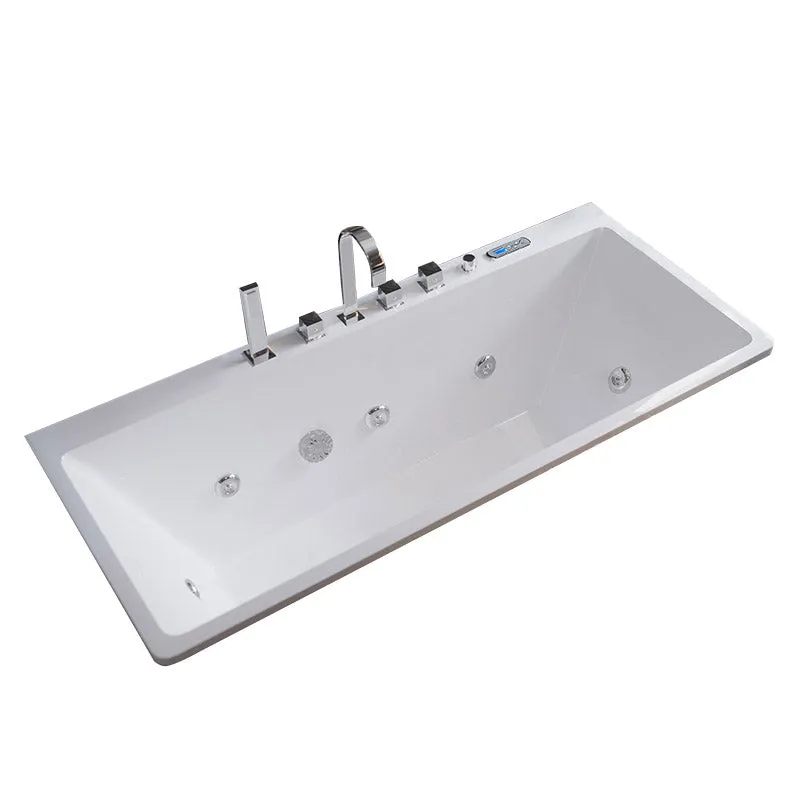 Modern Ivoor Acrylic Embedded Bathtub Drain Bath Tub and Massage Device 51l
