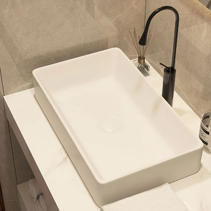 Modern Style White Bathroom Sink Rectangle Van keramiek Bathroom Sink 16l
