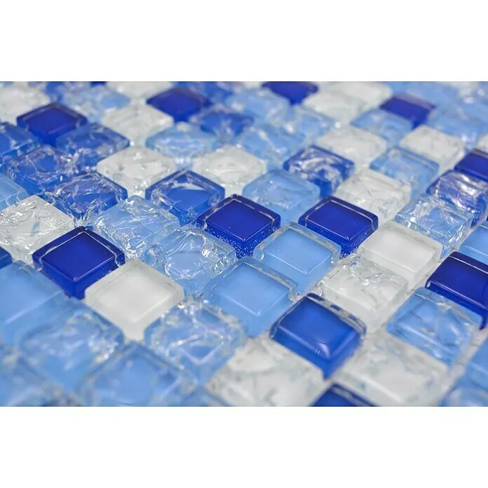 Mozaïektegel Vierkant Crystal Mix XIC 1077 - 30 x 30 cm, Meerkleurig, Glanzend