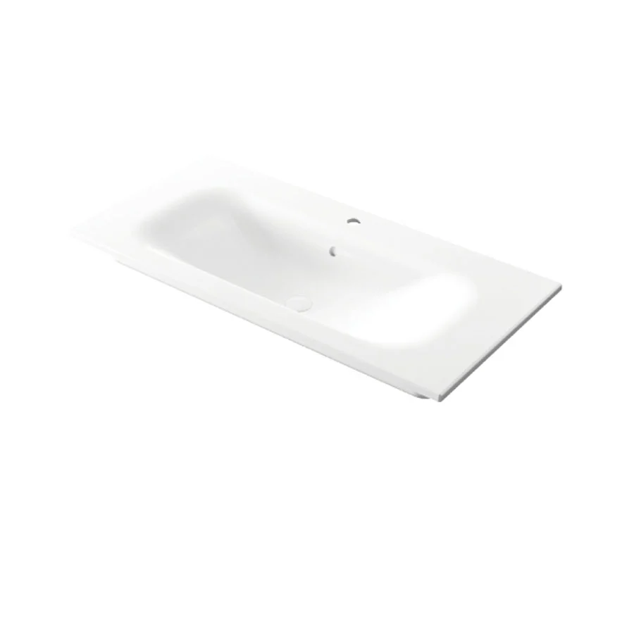 Rectangular built- sink glad white ceramic 106x51cm Soft Design-Ceramics series