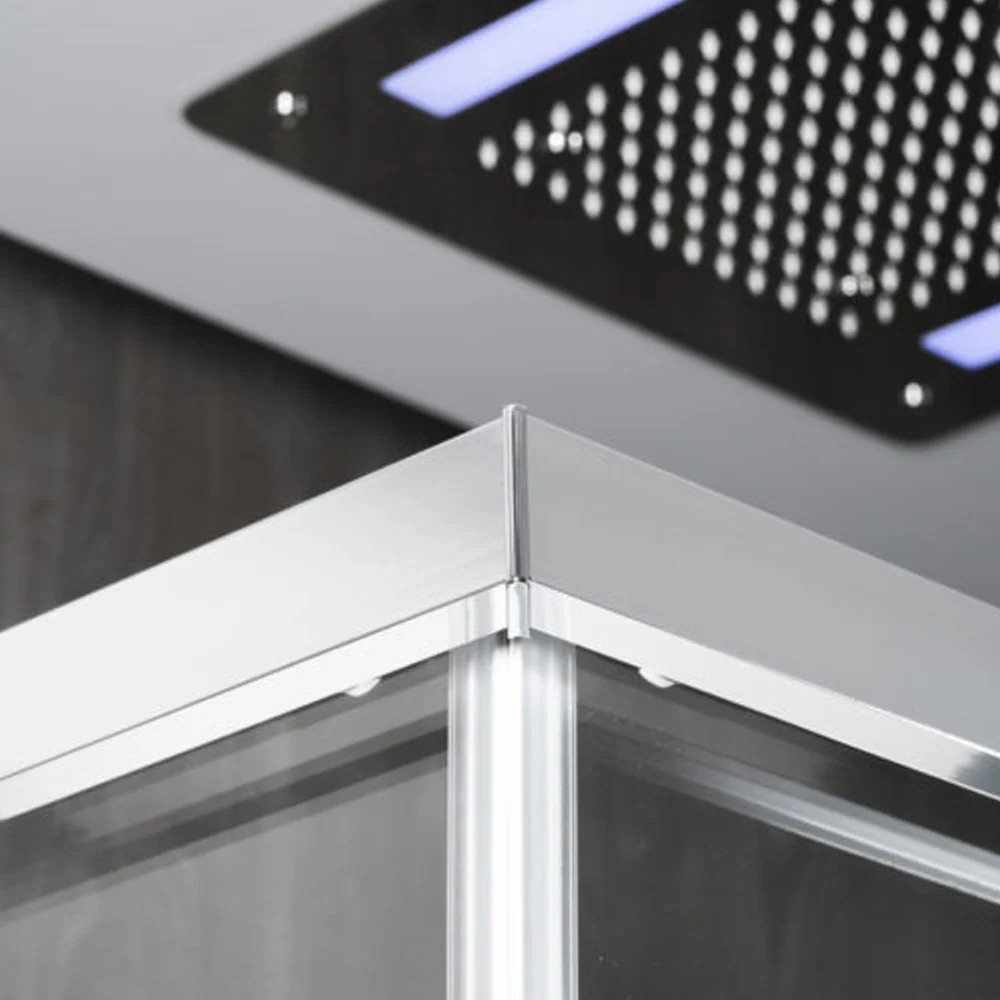 Rectangular shower enclosure angular opening cm 90x75 Lauren model tempered crystal mm 8 -LEFT SIDE