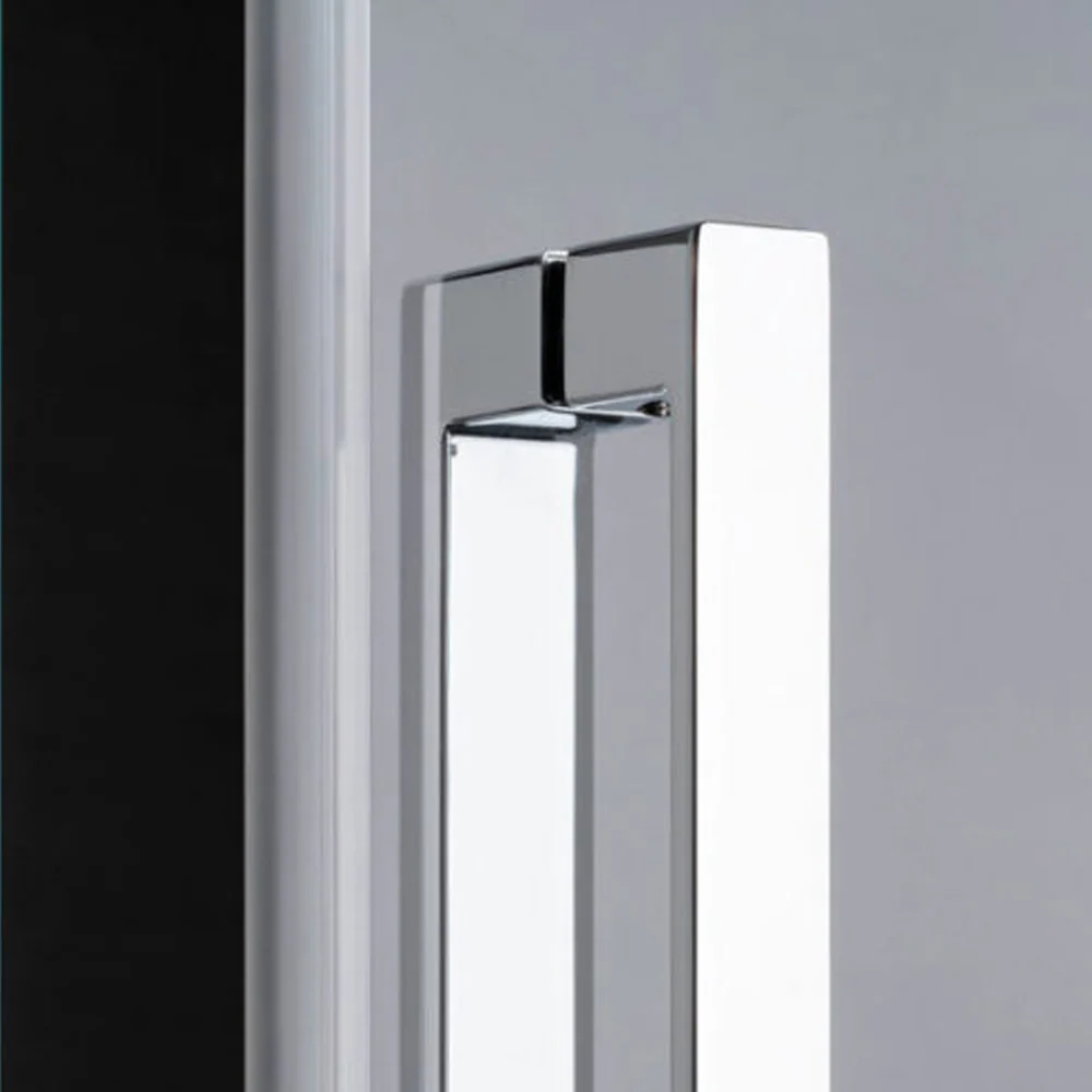 Rectangular shower enclosure angular opening cm 90x75 Lauren model tempered crystal mm 8 -LEFT SIDE