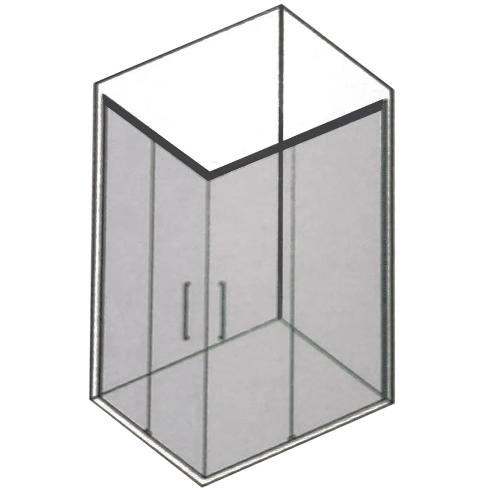 Rectangular shower enclosure corner opening cm 120x80 Lauren model 8 mm tempered glazen - RIGHT SIDE