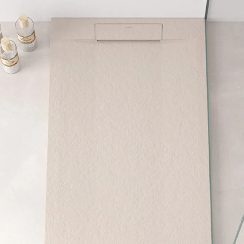 Resin shower tray model Titano 90x100 cm cream stone effect