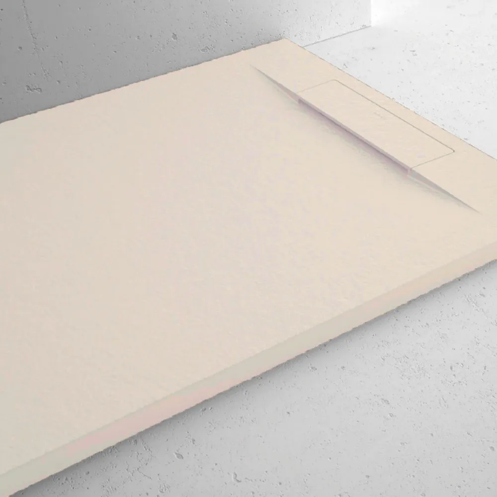 Resin shower tray model Titano 90x100 cm cream stone effect