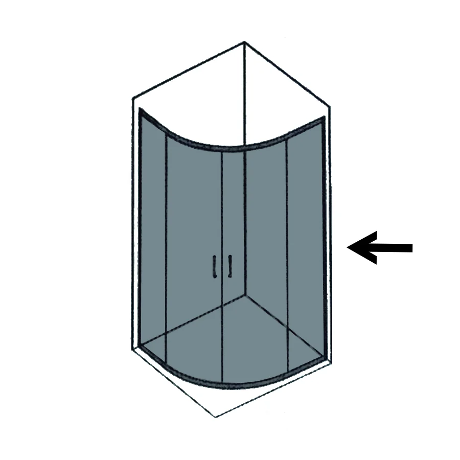 Semicircular shower enclosure 80x80 cm Smart sliding opening 6 mm transparant tempered glass