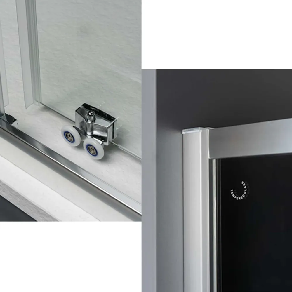 Semicircular shower enclosure Loop 80x80 aluminum and transparent anti-limescale Connected Clean glass
