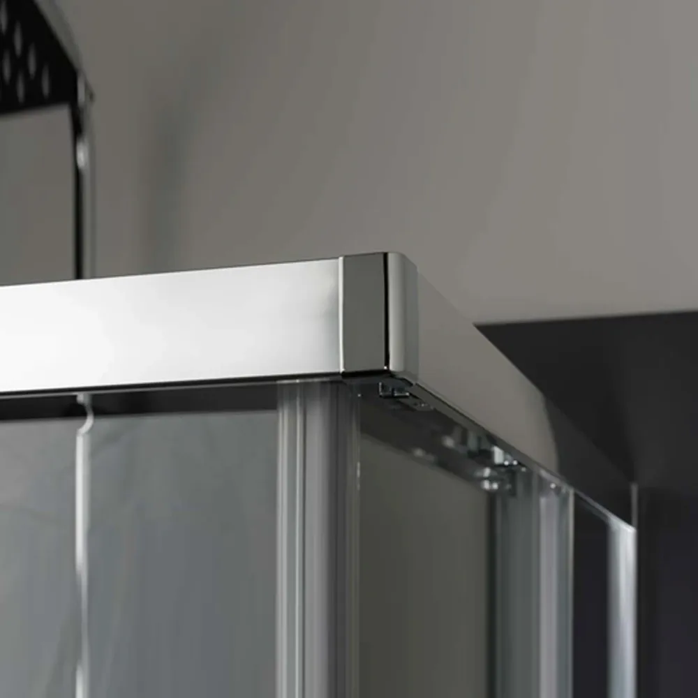 Shower enclosure three sides 90x80x80 cm model Loop corner sliding door 6 mm crystal Connected Clean anti-limescale