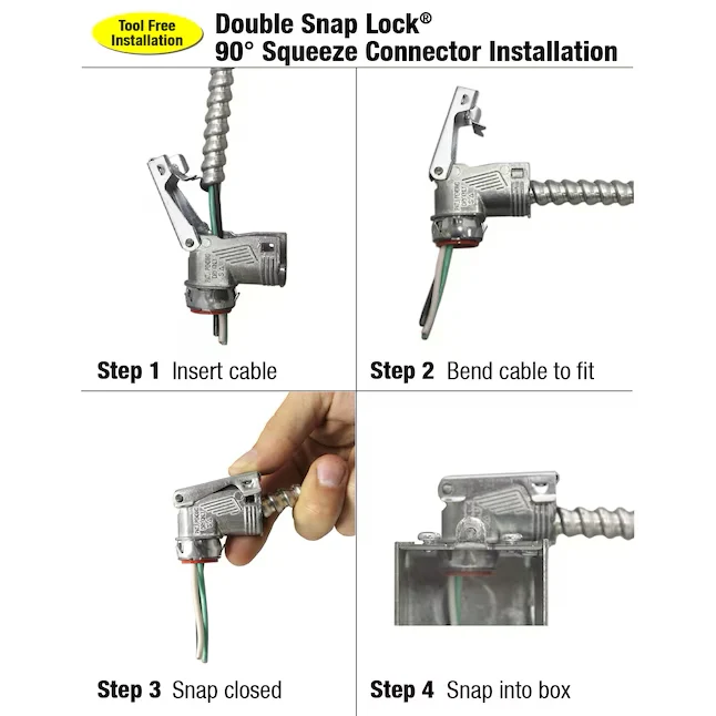 Sigma ProConnex 3/8- 90-Degree Flexible Die Cast Zink Squeeze Connector Conduit Fittings (2-Pack)