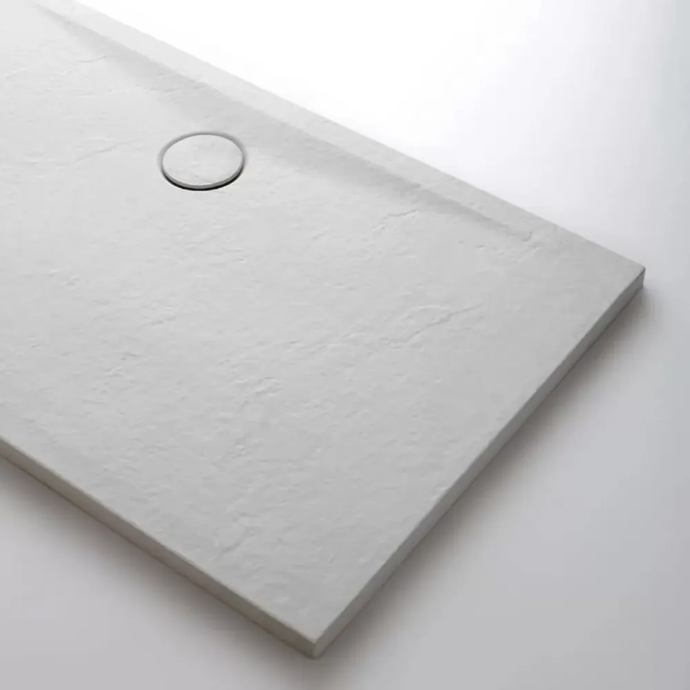 Square ceramic stone effect shower tray model Pietraceramica 90x90 cm - Chalk Wit