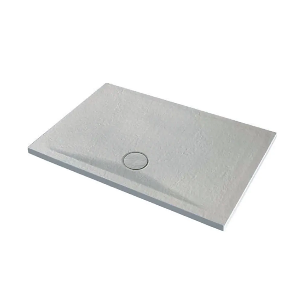 Square ceramic stone effect shower tray model Pietraceramica 90x90 cm - Chalk Wit