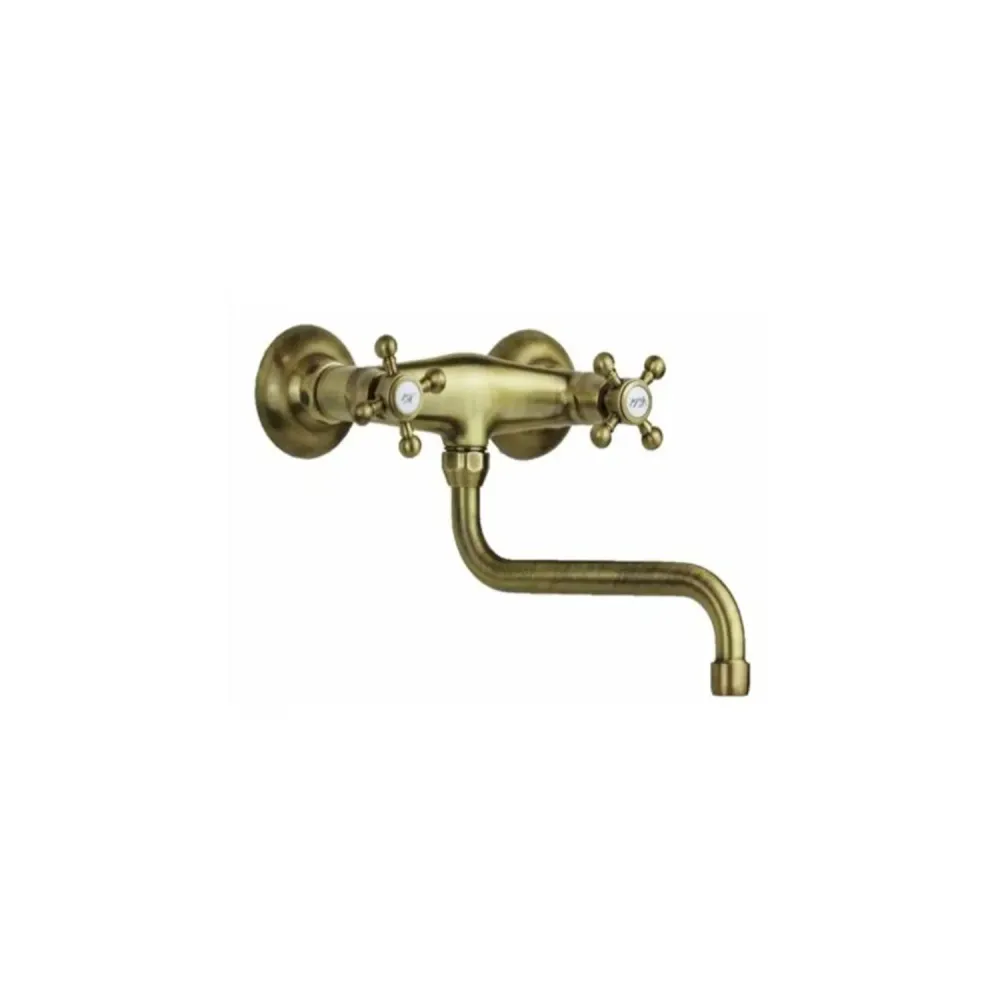 Wall-mounted sink group adjustable "S" spout Paffoni Viola series - Bronze