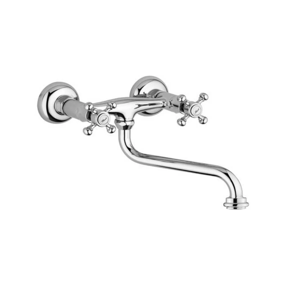 Wall-mounted sink group regelbaar "S" spout Belinda series model FBLV161CR chrome Paffoni