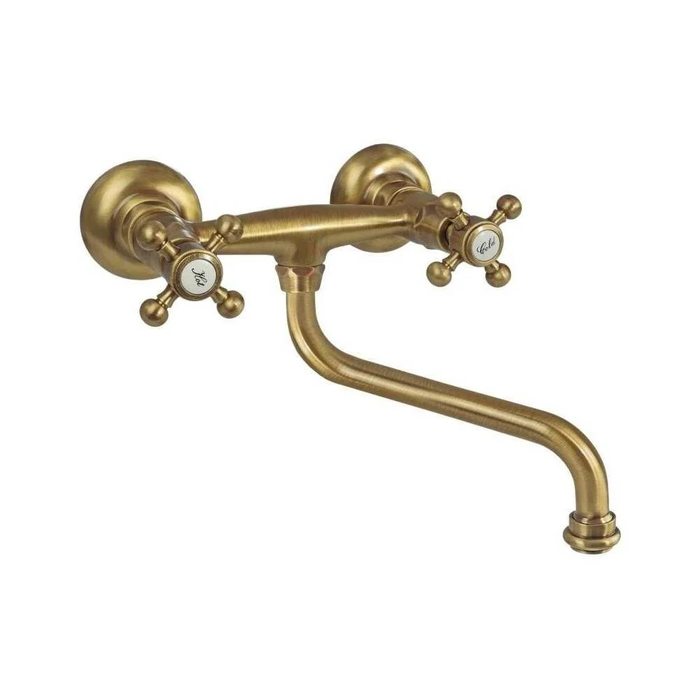 Wandopstelling sink group adjustable "S" spout Belinda series model FBLV161BR bronze Paffoni