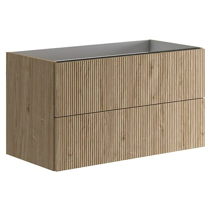 Wastafelonderkast Opera - l x b x h: 45,5 x 89,5 x 50 cm, Naturel noten