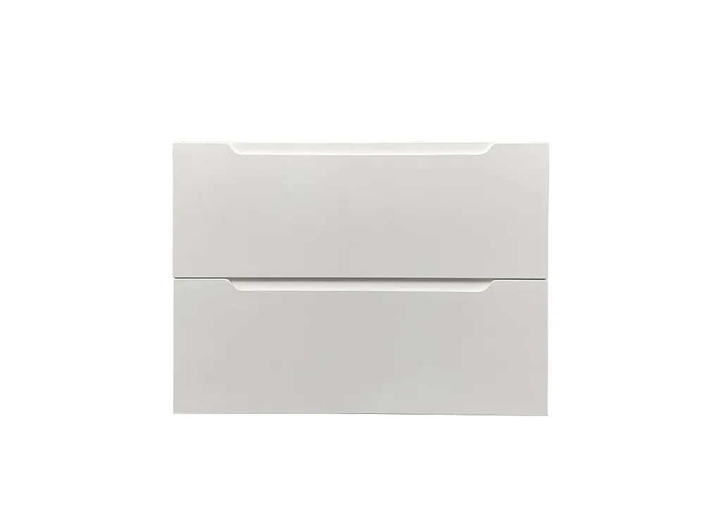 Wit hangmeubel enkele wastafel met kolom, 80 cm, STEFANIE