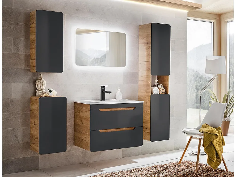 Zijkasten ARUBA SCAB35 1D 35x32x68 Donkergrijs