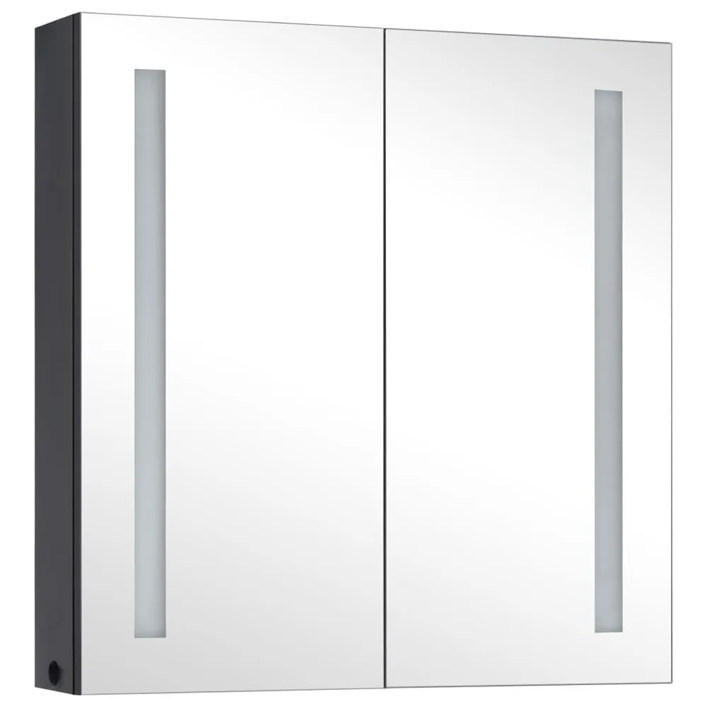 Badkamerkast met spiegel en LED 62x14x60 cm