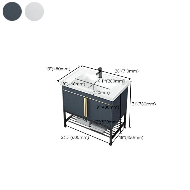 Bathroom Vanity Rectangular Drawers Mirror Storage Shelf Faucet 24l