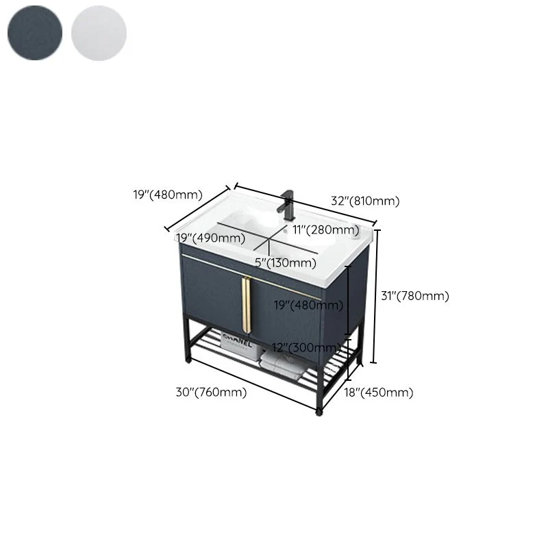 Bathroom Vanity Rectangular Drawers Mirror Storage Shelf Faucet 24l