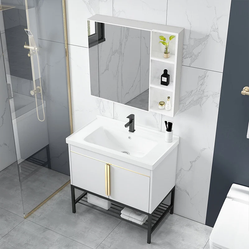 Bathroom Vanity Rectangular Drawers Mirror Storage Shelf Faucet 24l