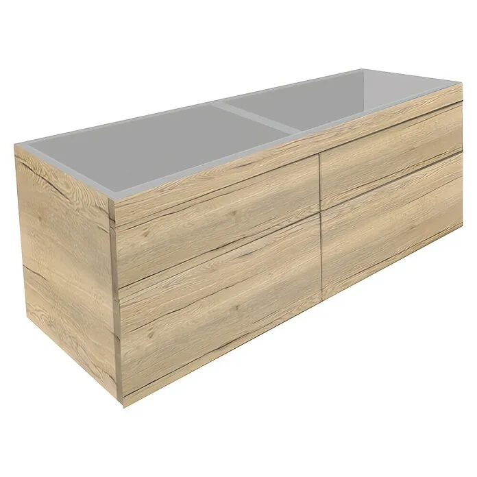 Best Design Wastafelonderkast Beauty-120-Halifax-Greeploos - b x d x h: 120 x 44,5 x 47,5 cm, Halifax Natuurtint