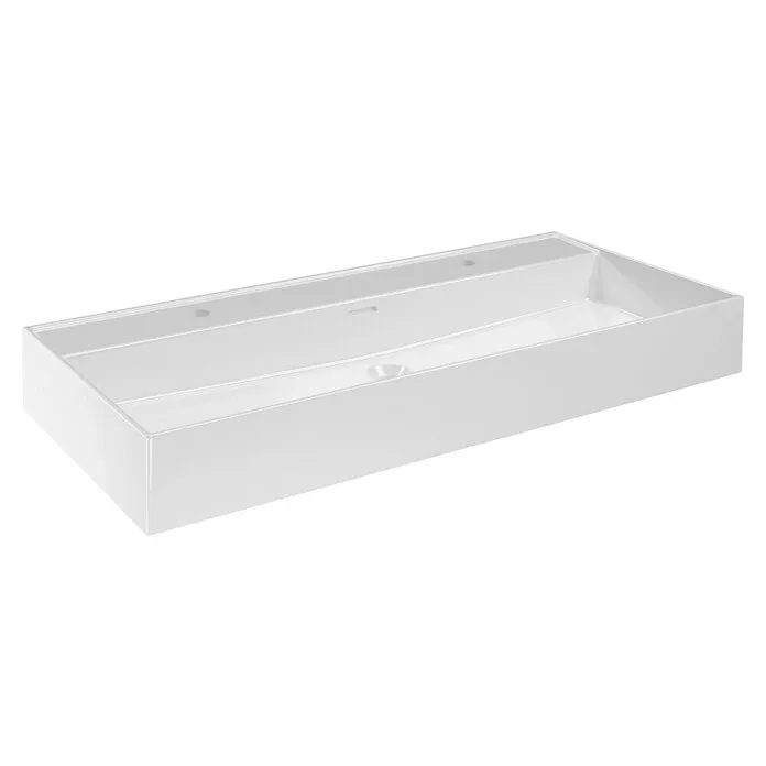 Camargue Nature Inbouwwastafel - 100 x 45 cm, Keramiek, Wit