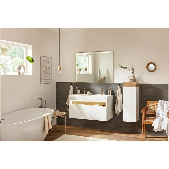 Camargue Nature Inbouwwastafel - 100 x 45 cm, Keramiek, Wit
