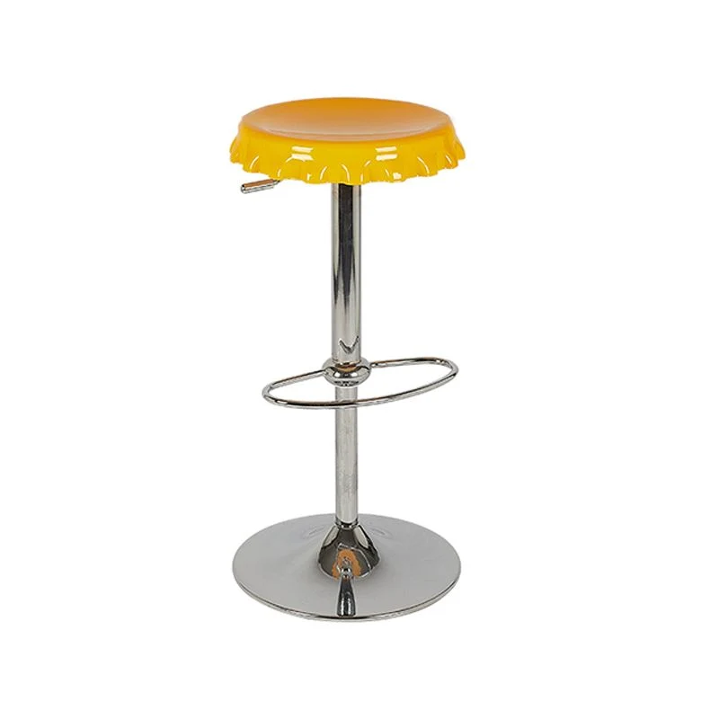 Contemporary Adjustable Backrest Counter High Stool Van metaal Base Black
