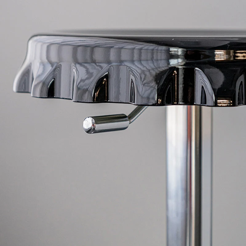 Contemporary Adjustable Backrest Counter High Stool Van metaal Base Black