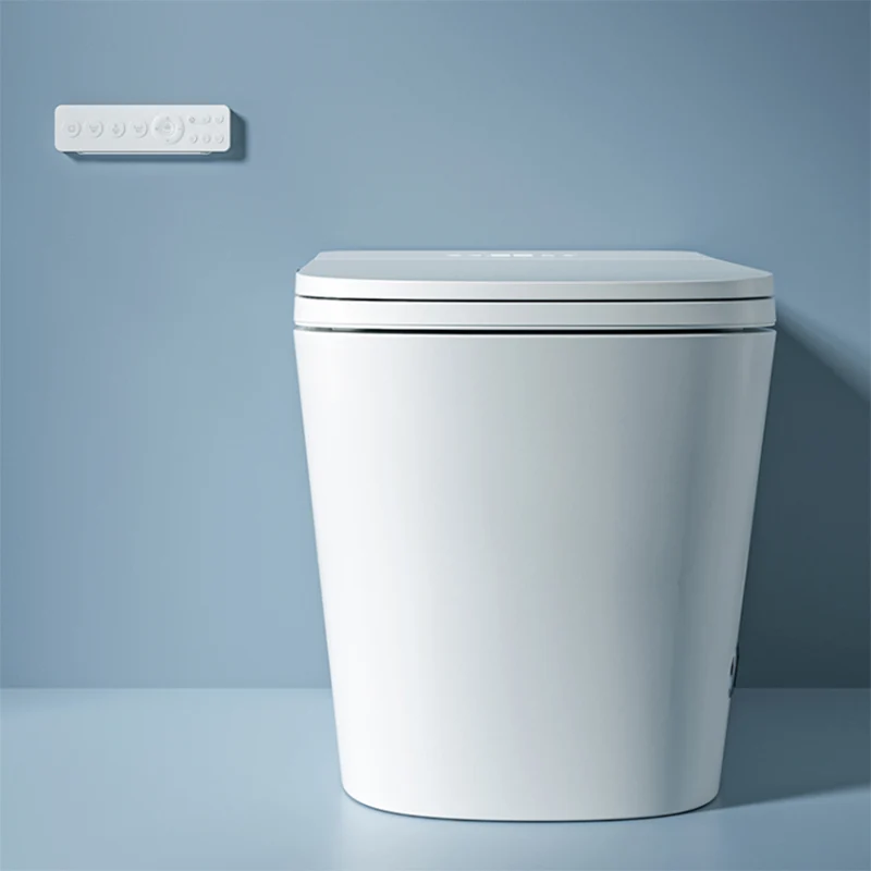 Contemporary Elongated White Foot Sensor Warm Seat Floor Mount Bidet