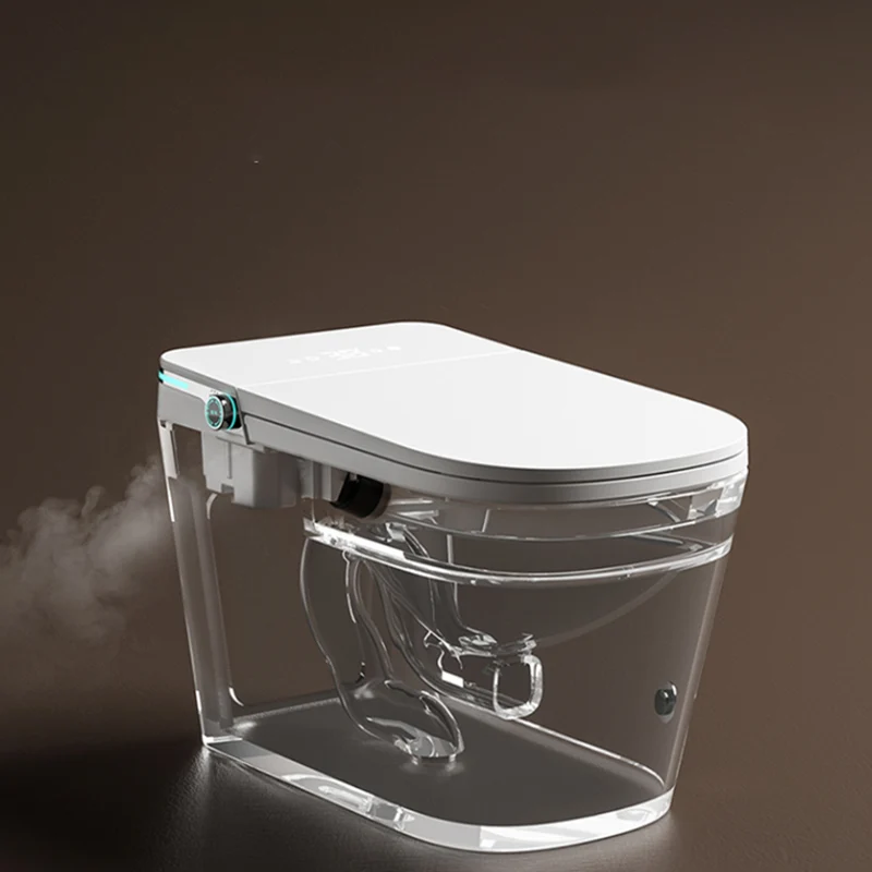 Contemporary Elongated White Foot Sensor Warm Seat Floor Mount Bidet