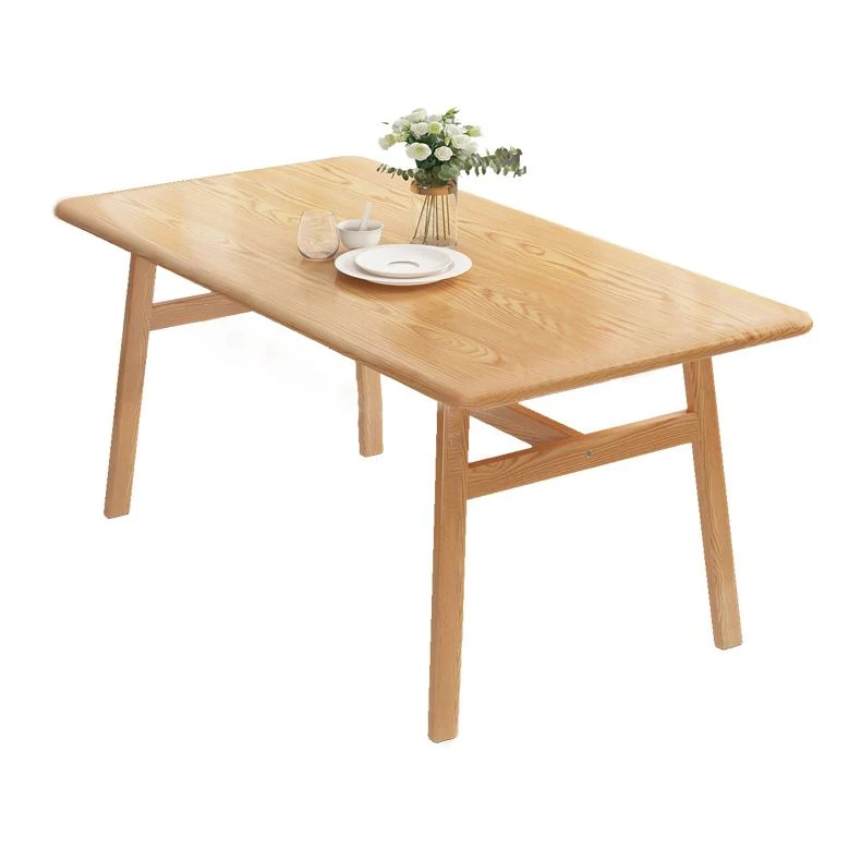 Contemporary Fixed Solid Wood Dining Room Table 4 Uni Wood Legs Kitchen Dining Set 47