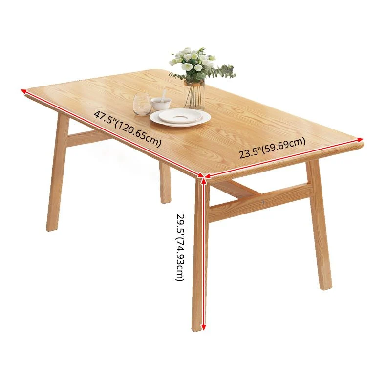 Contemporary Fixed Solid Wood Dining Room Table 4 Uni Wood Legs Kitchen Dining Set 47