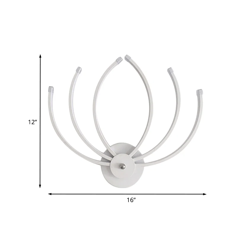 Contemporary Lotus Wall Mount Sconce Acrylic LED Bedside Wall Light Fixture Parelmoer Linear Design, Warm/White Light White
