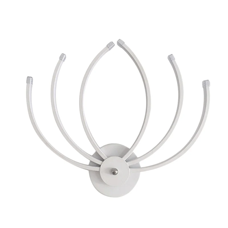 Contemporary Lotus Wall Mount Sconce Acrylic LED Bedside Wall Light Fixture Parelmoer Linear Design, Warm/White Light White