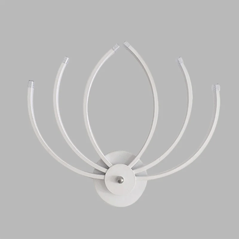 Contemporary Lotus Wall Mount Sconce Acrylic LED Bedside Wall Light Fixture Parelmoer Linear Design, Warm/White Light White