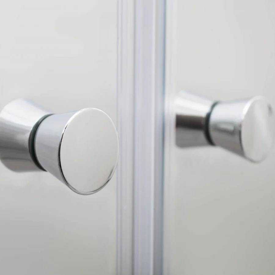 Corner Shower Enclosure 120x70 saloon door opening and fixed wall 6 mm helder crystal