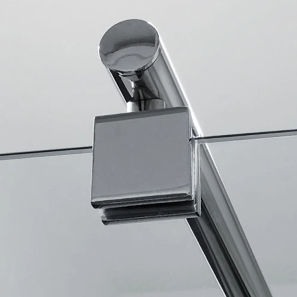 Corner Shower Enclosure 120x70 saloon door opening and fixed wall 6 mm helder crystal