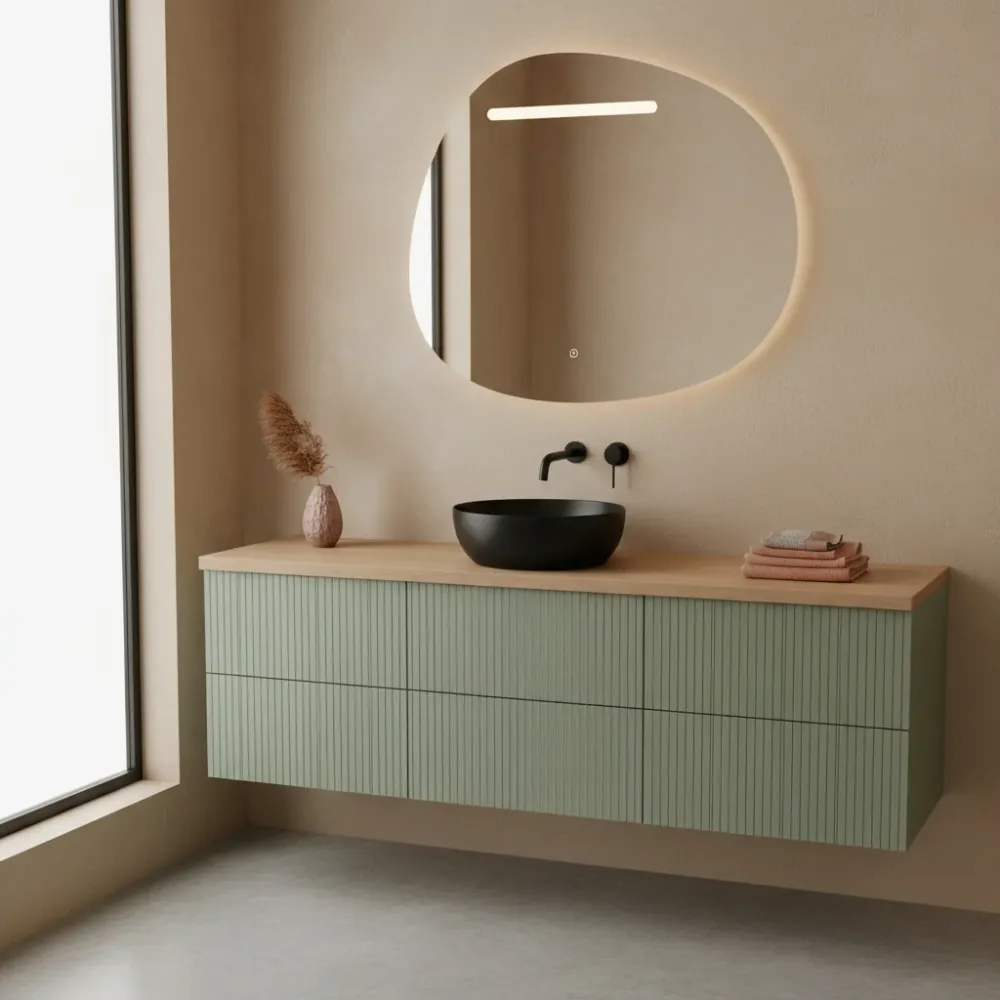 Countertop washbasin Ceramica Azzurra Elegance Circle 40 cm ijl edge - Carbon/Anthracite