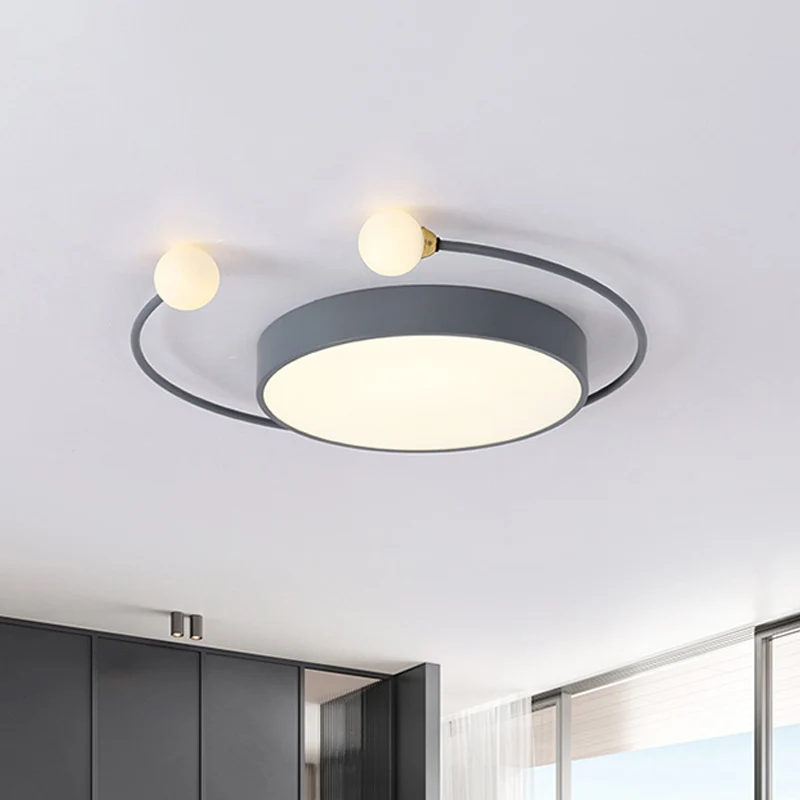 Crab Design Flush Mount Lighting Nordic Creative Ijzer Bedroom LED Ceiling Fixture Grey/White/Green Grey