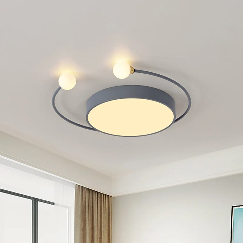 Crab Design Flush Mount Lighting Nordic Creative Ijzer Bedroom LED Ceiling Fixture Grey/White/Green Grey