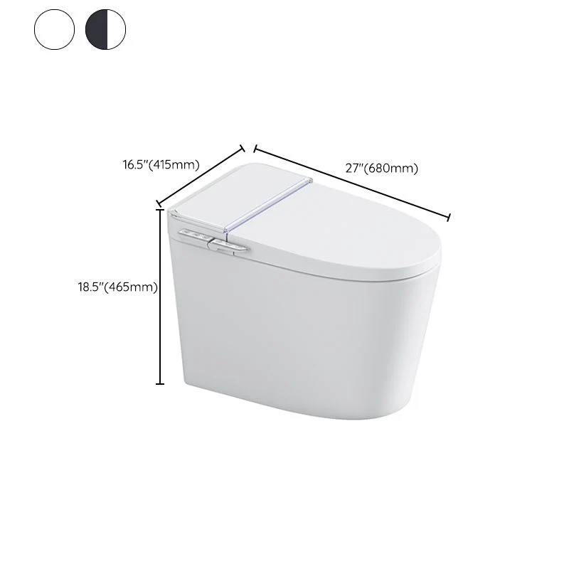 Elongated Contemporary Connected Toilet White Ceramic Foot Sensor